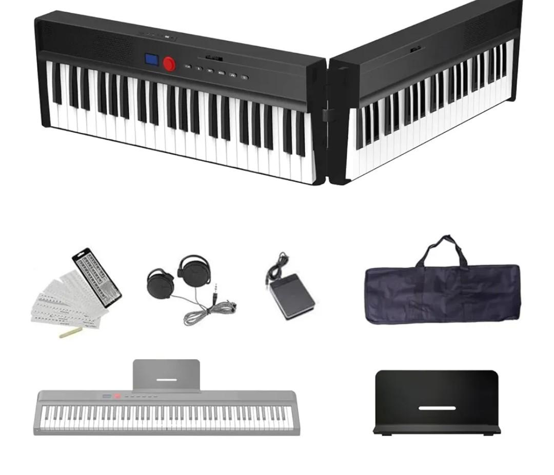 Longeye Foldable Piano Keyboard 88 Key Folding Piano Portable Electric Keyboard Semi Weighted Digital Piano for Beginners with Headphone, Sustain Pedal, Music Rest, Carry Case (Enhanced Sound) Longeye Foldable Piano Keyboard 88 Key Folding Piano Portable Electric Keyboard Semi Weighted Digital Piano for Beginners with Headphone, Sustain Pedal, Music Rest, Carry Case (Enhanced Sound)