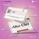 2 x Briston Music Theory Flash Cards Set  140 Music Note & Symbol Learning Cards for Teen & Adult Students, Treble Bass Alto Tenor Clef, Time & Key Signature Study Aid