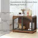 31.5" Farmhouse Dog Crate Furniture for Small Dogs, Decorative Pet House End Table, Wooden Dog Kennel Furniture Indoor, Retro Brown