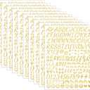 1730 Alphabet Letter Stickers, 10 Sheets Self Adhesive Monogram Stickers Upgraded Cute Handwriting Letter Vinyl Stickers for DIY Crafts Art Making Cards Notebook Decor (Glitter Gold)