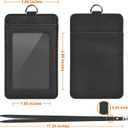 PU Leather ID Badge Holder, Life-Mate ID Badge Holder with 1 Clear ID Window 1 Credit Card Slot and PU Leather Lanyard for Badge Credit Cards College ID Cards in Black