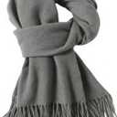 Utaly Large Winter Scarf for Women Men - 73"x17" Soft Warm Blanket Scarf Faux Cashmere Shawl Wrap with Tassels