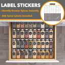 SpaceAid Spice Drawer Organizer with 40 Spice Jars, 386 Spice Labels, 4 Tier Seasoning Rack Tray Insert for Kitchen Drawers, 18.5" Wide x 17.5" Deep