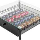 Restaurantware Restpresso 15.6 x 14.1 x 4.2 Inch Coffee Capsule Drawer 1 Heavy-Duty Pod Drawer - Holds 40 Nespresso Vertuo Capsules Glass Top Iron Espresso Pod Organizer Pods Not Included