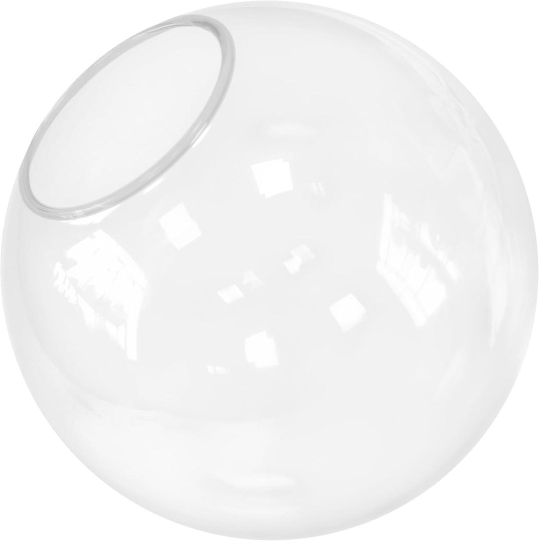 KoKo&Yukina 8 Inch Clear Glass Globes Shade Replacement Glass Shades - 3.35" Fitter Opening - Lighting Fixture Replacement, 1 Pack