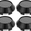 4 Pc Wheel Center Caps Hub Caps Rim Center Caps OD:68mm/2.68" Universal Plastic Black for BMW 3 4 5 Series with Black Carbon Fiber Pattern Sticker