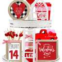 CRCZK 10 Themes Interchangeable Seasonal Decor Set - Farmhouse Valentines Day Tiered Tray Decorations, Perfect for Holiday Decor, Lavender Decor Valentines Day Decorations for Home