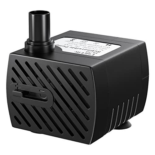 Uniclife Pet Replacement Pump 60 GPH 2W 2ft High Lift Quiet Pump for Smart Pet Fountains 12 V Compact Submersible Water Pump with 120 V Converter Adaptor for Nano Fish Tanks Bowls Up to 5 Gallons