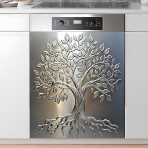 Dishwasher Magnet Sticker Cover Panel Decal Refrigerator Magnetic Sticker Decorative for Kitchen Decoration,Fridge Door Cover,Home Appliances Decor Stickers 23"x26"