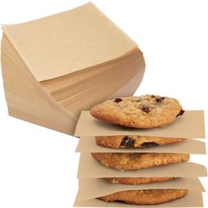 Juvale Precut Parchment Paper Sheets - 4 x 4 in, Brown, 1,000 Count - Baking Supplies, Cupcake Liners & Parchment Paper Candy Wrappers - Sheets for Hamburger Press & Cupcake Boxes
