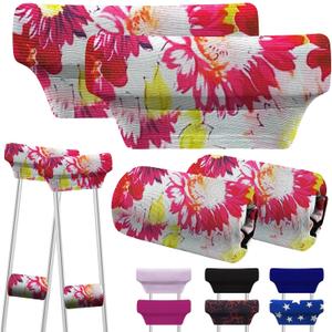 SPRING SEAON Crutch Pads and Hand Grips Set - Soft Underarm Cushion Pads and Handle Covers for Crutches, Breathable & Washable Padding for Adult & Youth Crutches-Comfortable Armpit Support