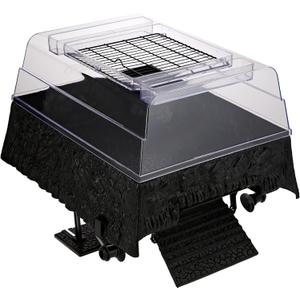 PENN-PLAX Reptology Turtle Topper Above Tank Basking Platform That Safely Mounts to Standard Size Tanks Including 10g, 20L, 20H, 29g, up to 55 Gallons and 13 Wide Black Color (REP600)