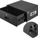 VEVOR 4U Rack Drawer, Lockable Server Cabinet Case, 13.8'' Depth Server Rack Mount Drawer, for 19'' Network Equipment/DJ/AV Rack or Cabinet Enclosure, 50 lbs Max Load, with Cable Management Holes