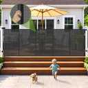 48" Tall x 120" Wide Outdoor Retractable Gate, All-Weather Resistant, Black