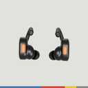 Skullcandy Push Active Wireless Earbuds, Bluetooth Headphones, Noise Isolating, 44 Hrs Battery, Secure-Fit Over-Ear Hanger, Sweat and Water Resistant, Microphone for iPhone Android - True Black/Orange