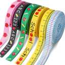 6 PCS Ruler Ribbon Teacher Themed 30 Yards, Back to School Ruler, ABC Ribbon Sewing DIY Crafts Supplies (0.39 Inches)