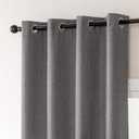 Amazon Basics Faux Linen Blackout Curtains for Bedroom and Living Room, 2-Piece Set with Grommets, 52" W x 84" L, Grey