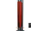 ThermoMate Electric Patio Heater, 1500W IP65 Outdoor/Indoor Infrared Heater with Remote, 8 Heating Levels 8-Hour Timer & Oscillation, Tip-over Protection for Garage Backyard Restaurant (34")