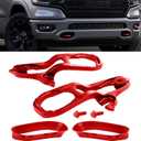 Heavy Daty Front Left & Right Tow Hooks Compatible with Dodge Ram 1500 DT 3.6L 5.7L Engine 2019 2020 2021 2022 Replaces 82215268AB 82215268AB 68272945AB with Mounting Screws,Red,Pack of 2