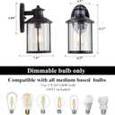MICSIU 100W Max Motion Sensor Outdoor Wall Light, 3-Mode Dusk to Dawn Exterior Fixture, 1-Pack 11.5" Matte Black Anti-Rust Hardwired Security Sconce with Seedy Glass for Garage Porch Deck