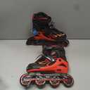 2PM SPORTS Vinal Inline Skates for Girls Boys with Adjustable Illuminating Wheels, Inline Roller Skates for Youth Women Men - Red Large