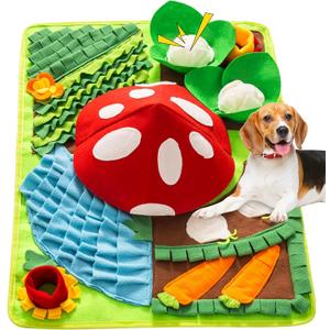 Mewoo Snuffle Mat for Dogs, 27.6" x 20 Sniff Mat Slow Feeding Mat with Squeaky for Pets, Dog Snuffle Enrichment Puzzle Interactive Dog Toys for Boredom