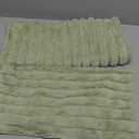 FUTEI Sage Green Striped Decorative Throw Pillow Covers 18"x18" Set of 2,Square Spring Decorations Couch Pillow Case,Soft Cozy Faux Rabbit Fur & Velvet Back,Modern Home Decor for Bed