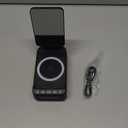 Gifts for Him Dad Men Valentines Day, Birthday Ideas for Men Women, Cell Phone Stand with Wireless Bluetooth Speaker with Wireless Induction Audio & Colorful Led Light (Black)