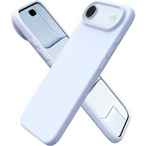ORNARTO for iPhone Air Case 6.5", Slim Liquid Silicone 3 Layers Soft Gel Rubber Shockproof Protective Cover with Anti-Scratch Microfiber Lining-Baby Blue