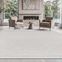 Beverly Rug Micro Loop Area Rug White 6x9 Modern Luxury Soft Boho Geometric Durable Indoor Area Rugs for Living Dining Room Office Stain Resistant Non Shedding Casual Indoor Carpet White 6 x 9 (6' x 9' (Rectangular), 3304-white)