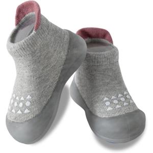 Hstyle Baby Sock Shoes Toddler Walking Shoes Infant Non-Slip Slippers Soft Rubber Sole Sneakers for Baby Boys Girls (Gray)