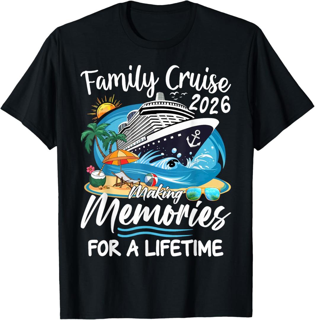 Family Cruise 2026 Family Matching Cruise Vacation Party T-Shirt, Size L