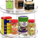 2 Tier Lazy Susan Bathroom Organizer, 9.25Inch Clear 360 Rotating Makeup Organizer for Vanity, Skincare Organizers Perfume Organizer, Spice Rack Organizer for Cabinet- Home Organization and Storage