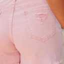 luvamia Jean Shorts for Women High Waisted Stretchy Distressed Denim Shorts Ripped Frayed Raw Hem Summer Casual Shorts (Pink, S)
