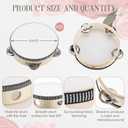 50 Pcs Tambourine Bulk Drum for Adults Operation Christmas Bulk Items Hand Held Percussion Gift Wood Metal Jingles Musical Educational Drum Instrument for Church Wedding Charity Party(6 Inch)