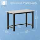 43" Home Office Desk Modern Computer Desk 43.3x23.6x29.5 inches PC Table with Thicken Frame Industrial Style Sturdy Metal Frame Furniture for Writing Gaming Marble White+Black