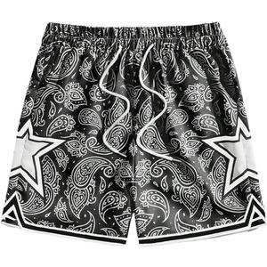 COZYEASE Men's Letter Graphic Print Drawstring Waist Shorts Casual Tie Front Track Athletic Gym Shorts Deep Black Large