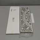 Blulu 3pcs Mandala Wall Art Carved Wood Wall Art Floral Aesthetic Wooden Plaque Set Wood Carving Decor Farmhouse Modern Cutout Plaque for Home Bathroom Decoration(15.8 x 5.1 Inch,White)