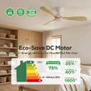 60 inch Smart Flush Mount Ceiling Fan with Lights,Low Profile Wood Ceiling Fan with lights Works with App&Alexa/Gg Voice Control&Remote,Quiet DC Motor for Covered Patio Porch,Nature Wood