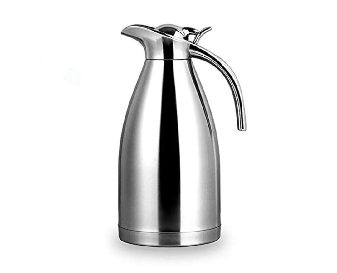 Bonnoces 68 Oz Stainless Steel Thermal Carafe - Double Walled Vacuum Insualted Thermos/Carafe with Lid - Coffee/Tea Carafe Heat & Cold Retention - 2 Liter