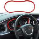 Voodonala for Durango Center Consoles Dash Board Instrument Console Fascia Trim for 2011-2024+ Dodge Durango Interior Accessories, 1pc Red ABS