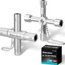DURATECH 4 Way Sillcock Key Set, Utility Key, Multi-functional Water Key, 2-Pack, for Valve, Faucet, and Spigots