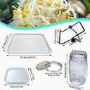 Seed Sprouting Kit, 2 Large 1000ML Wide Mouth Mason Jars with Sprout Lids, Drain Tray, Stainless Steel Stand, Cleaning Brush Sprouts Growing Kit for Sprouts, Bean, Broccoli