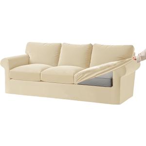 Soft and Comfortable Velvet Sofa Covers with Separate Cushions & Elastic Backrest XL Size for 1/2/3/4 Seater Sofas Perfect for Home Decor & Protection Size: X-Large 3 Seat Set 7 PCS