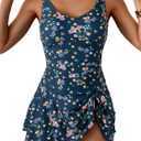 Aidonger One Piece Swim Dress Swimsuits for Women Tummy Control Swimdress Skirt Bathing Suit, Medium
