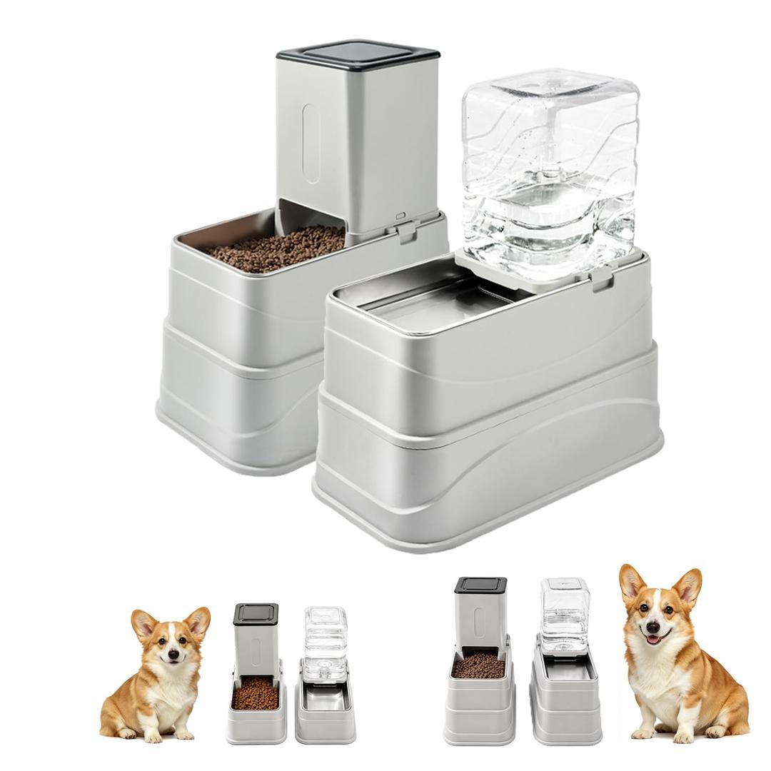 Marchul 2.1Gallon Elevated Dog Feeder and Water Dispenser, Adjustable Gravity Pet Feeder and Water Set with Stainless Steel Bowls, Designed to Protect Dog‘s Neck, Joints, Perfect for Cats and Dogs(8L)