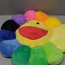 TEFU Flower Plush Pillow, Sunflower Pillow Soft & Comfortable Sunflower Cushion Colorful Sun Flower Plush Toy Home Bedroom Shop Restaurant Decor (Colorful, 21.6 In/ 55 Cm)