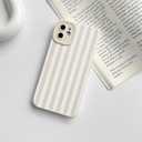 NITITOP Compatible with iPhone 11 Case Cute Stylish Line Stripe Pattern Design for Women Girls Soft TPU Shockproof Full Camera Protective Phone Cover - White