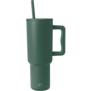 Simple Modern 40 oz Trek Tumbler with Handle and Straw Lid | Cup Holder Friendly Insulated Stainless Steel Travel Mug | Forest