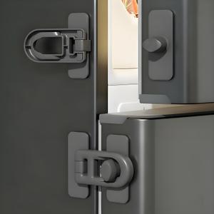 4 Pack Child Proof Cabinet Locks,Baby Proofing Locks for Cabinets, Oven, Freezer & More,Easy to Install, No Drill, Secure Adhesive (Grey) (Gray)